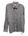 Big Flower Size XL Gray Linen Solid Button Down Men's Long Sleeve Shirt Gray / XL