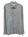Big Flower Size XL Light blue Cotton Solid Button Down Men's Long Sleeve Shirt Light blue / XL