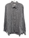Big Flower Size XL Gray Linen Solid Button Down Men's Long Sleeve Shirt Gray / XL