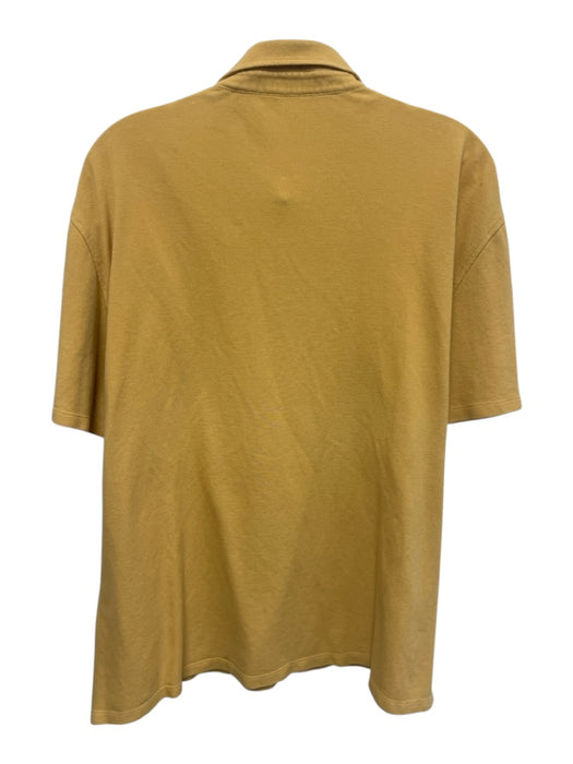 Ermenegildo Zegna Size XL Yellow Cotton Solid Polo Men's Short Sleeve Yellow / XL
