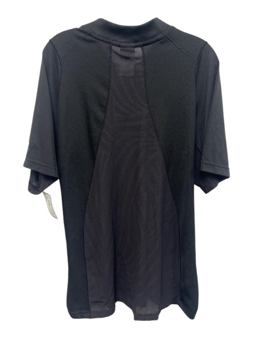 Y3 Size XL Black & White Polyester Solid Polo Men's Short Sleeve Black & White / XL