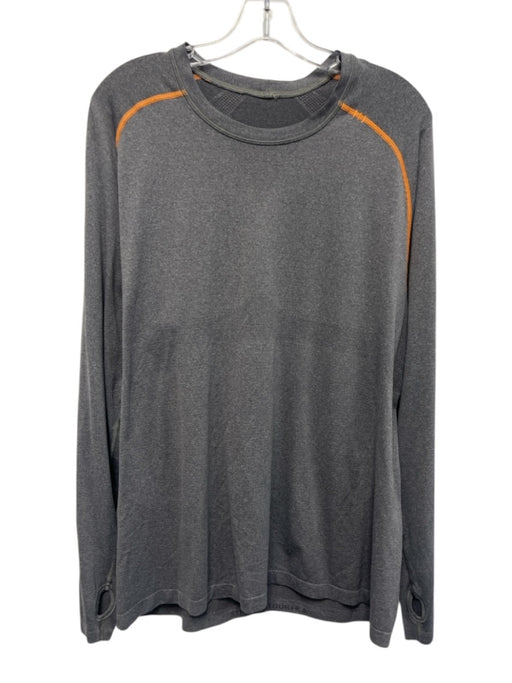 Lululemon Size XL Gray Synthetic Heathered Athletic Thumb hole Long Sleeve Shirt Gray / XL