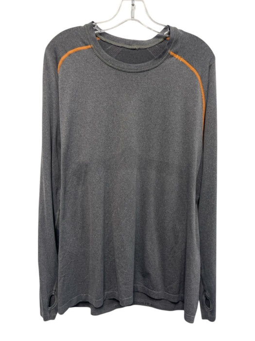 Lululemon Size XL Gray Synthetic Heathered Athletic Thumb hole Long Sleeve Shirt Gray / XL