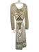 Lace Size M Cream White Polyester Long Balloon Sleeve Lace Detail Tie Back Dress Cream White / M