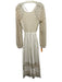 Lace Size M Cream White Polyester Long Balloon Sleeve Lace Detail Tie Back Dress Cream White / M