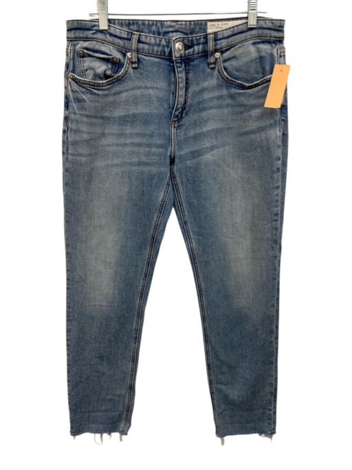 Rag & Bone Size 29 Light Wash Cotton Blend Denim Raw Hem Button & Zip Fly Jeans Light Wash / 29