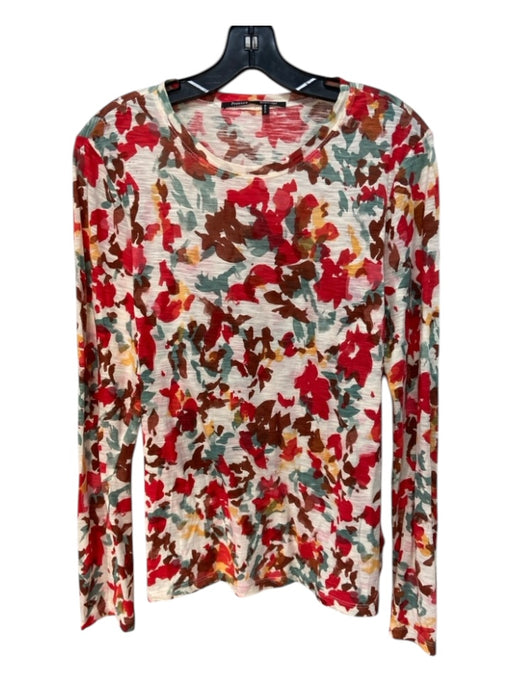 Proenza Schouler Size M Cream, Red, Yellow Cotton Abstract Long Sleeve Top Cream, Red, Yellow / M