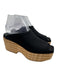 Lafayette 148 Shoe Size 40 Black & Brown Neoprene Raffia Woven Platform Mules Black & Brown / 40