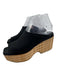 Lafayette 148 Shoe Size 40 Black & Brown Neoprene Raffia Woven Platform Mules Black & Brown / 40