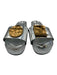 Tory Burch Shoe Size 8 Silver & Gold Leather & Manmade Hammered Platform Sandals Silver & Gold / 8