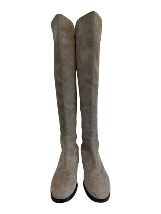 Stuart Weitzman Shoe Size 8.5 Tan Beige Suede Elastic Low Stacked Heel Boots Tan Beige / 8.5
