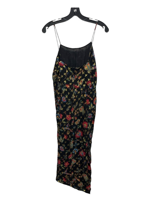 Derek Lam 10 Crosby Size 4 Black & Multi Viscose & Metallic Pleated Dress Black & Multi / 4