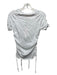 Cinq a Sept Size S White Cotton Ruched Short Sleeve Top White / S