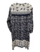 Matta Size M Navy & Multi Cotton Tie Front Long Sleeve Printed Dress Navy & Multi / M