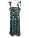 Ulla Johnson Size Est M Green & Multi No Fabric Tag Tie Shoulder Midi Dress Green & Multi / Est M