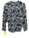The Great Size 2 Navy Cotton Blend Keyhole Back Long Sleeve Floral Print Top Navy / 2