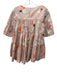 Merlette Size S dusty pink. orange, mutli Pima Cotton Pintuck Short Sleeve Top dusty pink. orange, mutli / S