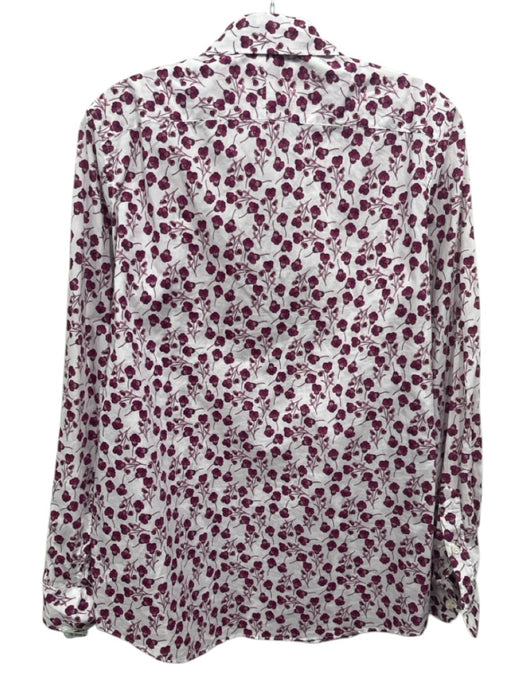 Ann Mashburn Size M White & Purple Cotton Flowers Long Sleeve Top White & Purple / M