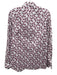 Ann Mashburn Size M White & Purple Cotton Flowers Long Sleeve Top White & Purple / M