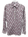 Ann Mashburn Size M White & Purple Cotton Flowers Long Sleeve Top White & Purple / M