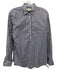 Ann Mashburn Size M Navy Blue & White Cotton Gingham Long Sleeve Top Navy Blue & White / M