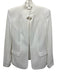Elie Tahari Size 8 White Triacetate Blend Flap Pocket Hook & Eye Front Jacket White / 8