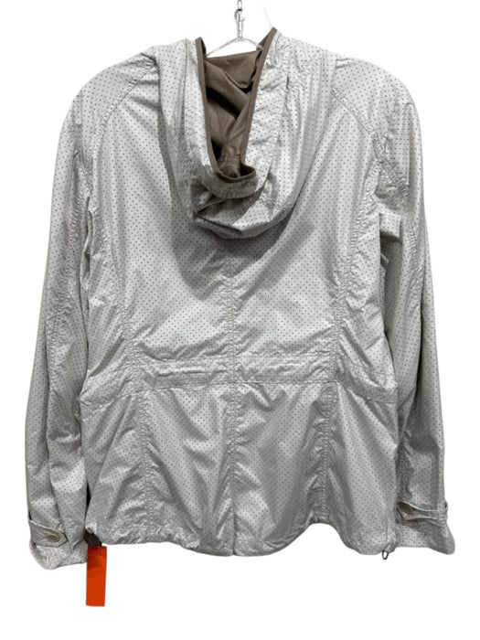 Doriani Size 46 White & Beige Polyamide Blend Perforated Zip Front Hooded Jacket White & Beige / 46
