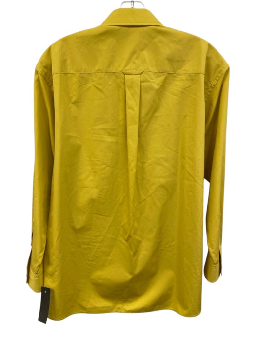 Lafayette 148 Size XS/S Yellow Cotton Long Sleeve Button Up Breast Pocket Top Yellow / XS/S