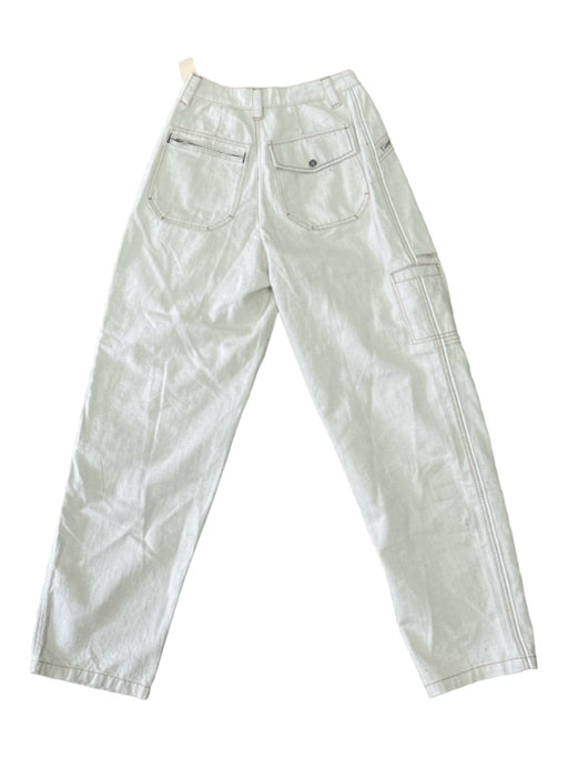 Isabel Marant Size 38/S Light Beige Cotton & Hemp Canvas Cargo Wide Leg Pants Light Beige / 38/S