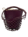 J. Crew Plum Leather Open Weave Double Top Handle Basket Bag Bag Plum