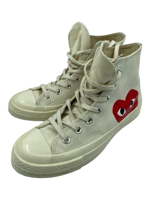 Converse x Comme Des Garcon Shoe Size 7 White & Red Canvas High Top Sneakers White & Red / 7
