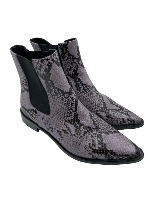 freda salvador Shoe Size 8 Purple & Black Leather Pointed Toe Chelsea Booties Purple & Black / 8