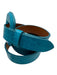 Veronica Beard Bright Blue Leather Croc Embossed Oversized Buckle Belts Bright Blue / S