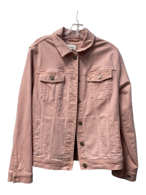 Joules Size 10 Pale Pink Cotton Blend Denim Side Pockets Long Sleeve Jacket Pale Pink / 10