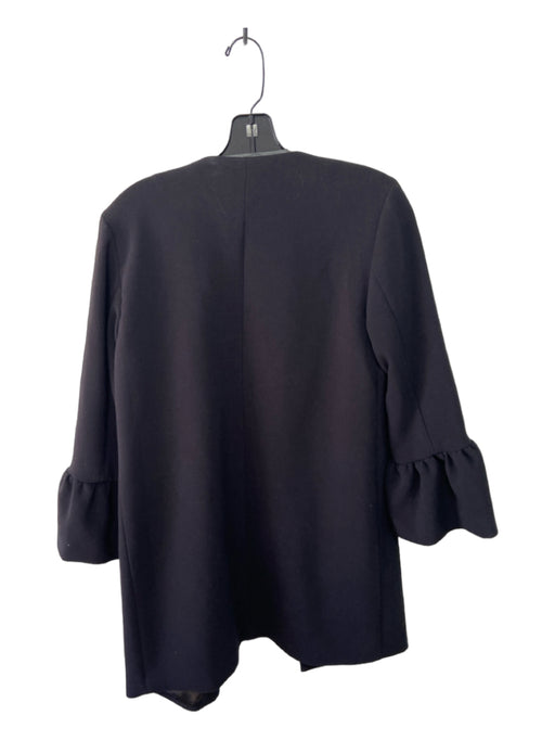 Patty Kim Size S Black Polyester & Viscose Open Front Trumpet Sleeve Coat Black / S