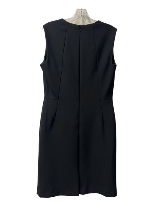 Boss Size 8 Black Polyester Blend Sleeveless Back Zip V Neck Midi Dress Black / 8