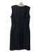 Boss Size 8 Black Polyester Blend Sleeveless Back Zip V Neck Midi Dress Black / 8