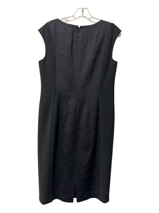 Lafayette 148 Size 8 Black Polyester Sleeveless Back Zip Wide Neck Dress Black / 8