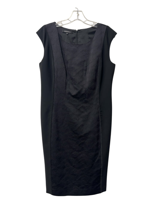 Lafayette 148 Size 8 Black Polyester Sleeveless Back Zip Wide Neck Dress Black / 8