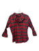 Beluva Size M Red & Black Polyester Collared Plaid Long Sleeve Button Down Top Red & Black / M