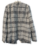 IRO Size 42 Grey & White Acrylic Blend Tweed Open Front Shimmer Fringe Jacket Grey & White / 42