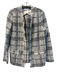 IRO Size 42 Grey & White Acrylic Blend Tweed Open Front Shimmer Fringe Jacket Grey & White / 42