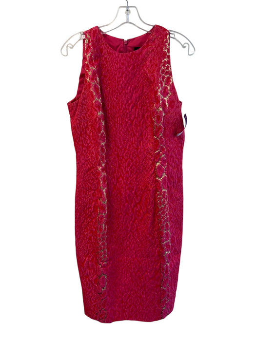 Carmen Marc Valvo Size 8 Pink Polyester Blend Round Neck Sleeveless Dress Pink / 8