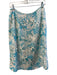 Kay Unger Size 10 Pastel Blue Silk Back Zip Pencil Sequined Floral Skirt Pastel Blue / 10