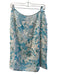 Kay Unger Size 10 Pastel Blue Silk Back Zip Pencil Sequined Floral Skirt Pastel Blue / 10