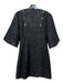 Ganni Size 36 Black & Green Polyester Blend Snap Front Tinsel Detail Dress Black & Green / 36