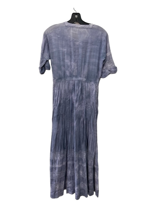 Loveshackfancy Size S Grayish Blue Cotton Pleated Skirt Button Down Maxi Dress Grayish Blue / S