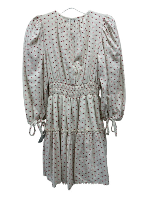 Hunter Bell Size XS Cream, Red, Blue Cotton Striped Swiss Dots Dress Cream, Red, Blue / XS
