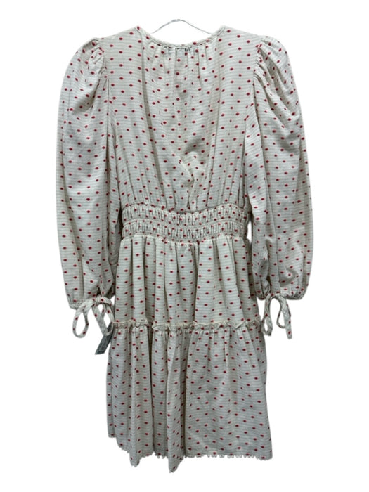 Hunter Bell Size XS Cream, Red, Blue Cotton Striped Swiss Dots Dress Cream, Red, Blue / XS