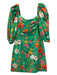 Cara Cara Size S Green, Orange, Multi Cotton floral print Rouched Detail Dress Green, Orange, Multi / S